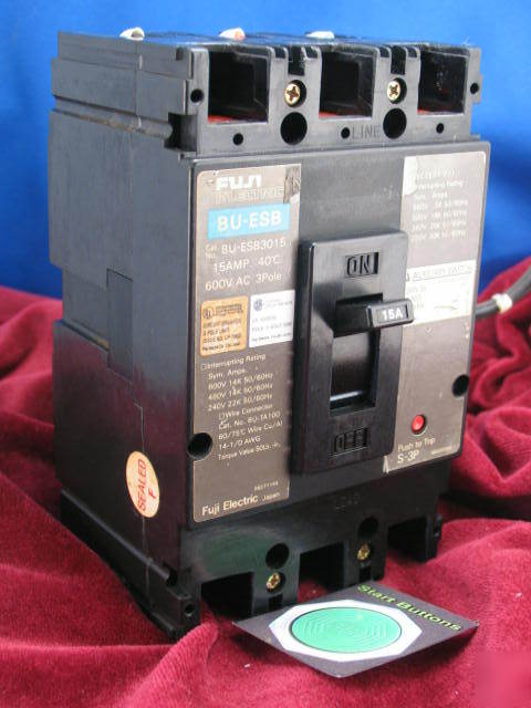 Bu-esb 3015 fuji 15 amp 600V ac 3 pole circuit breaker