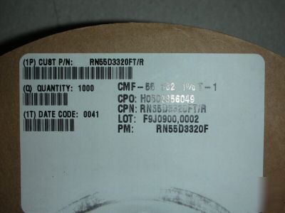 Vishay/dale 1/8W metal film resistor 332 ohm - 1,000 pc