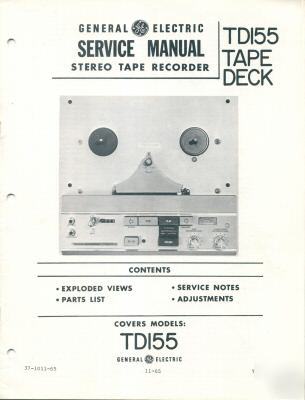 General electric TD155 td-155 original service manual 