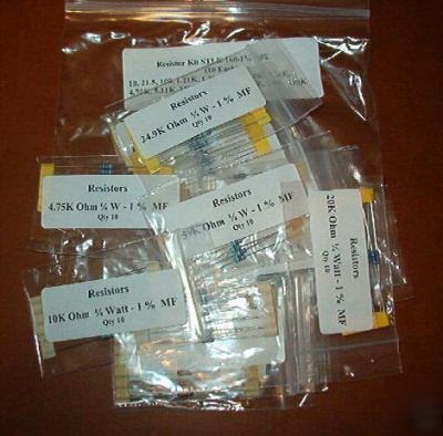 100 5% resistors kit B5 -10 values - labeled bonus 