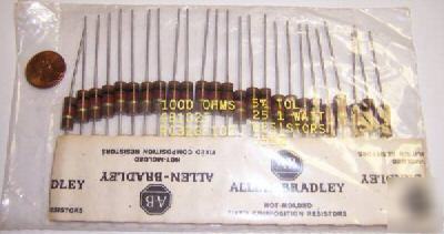 Lot of 10 allen bradley 1.8K ohm, 1/4 watt, 5% resistor