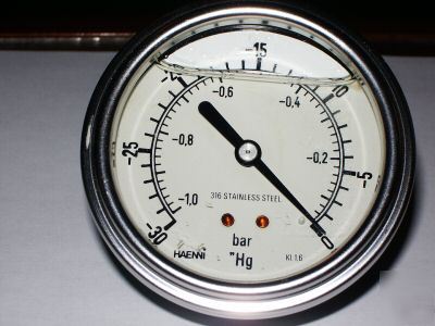 Lot of 4 haenni pressure vacuum gauge -30 in hg 2-1/2