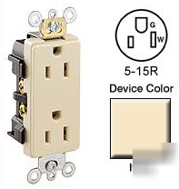 Leviton 16252-i duplex receptacle 15 amp 125 volt lot
