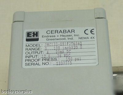 Endress hauser transmitter PMC133-0N1F2T6S4Q reduced