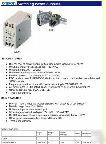 Omron (S82K-00305) switching power supply(2-240W)
