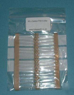 50 x 8.2M ohm 0.25W carbon resistors 1/4W resistor 8M2