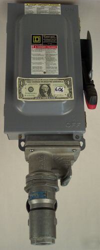 Square d 60A 600V interlocked recepticle switch H362AWC